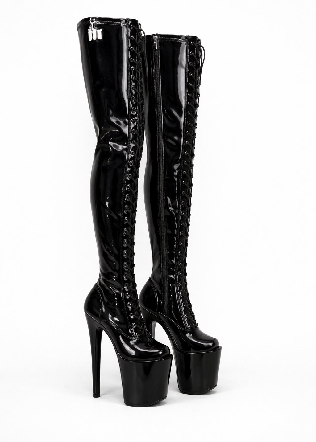 Thigh High Shiny Black Boots