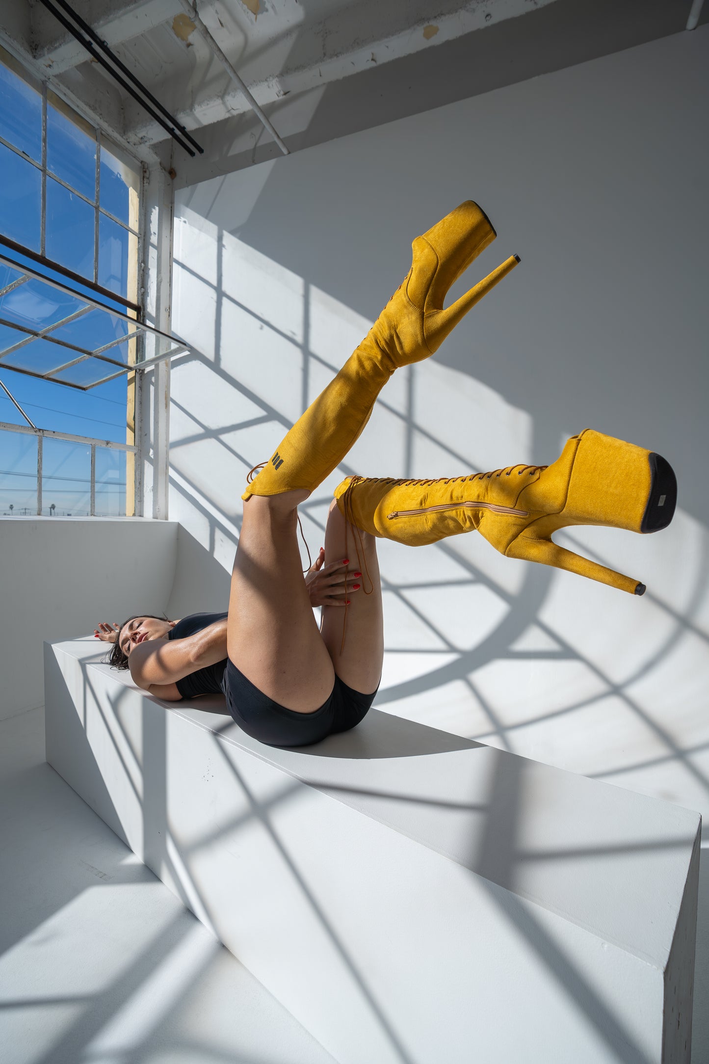 Knee High Sunflower Vegan Suede Boots